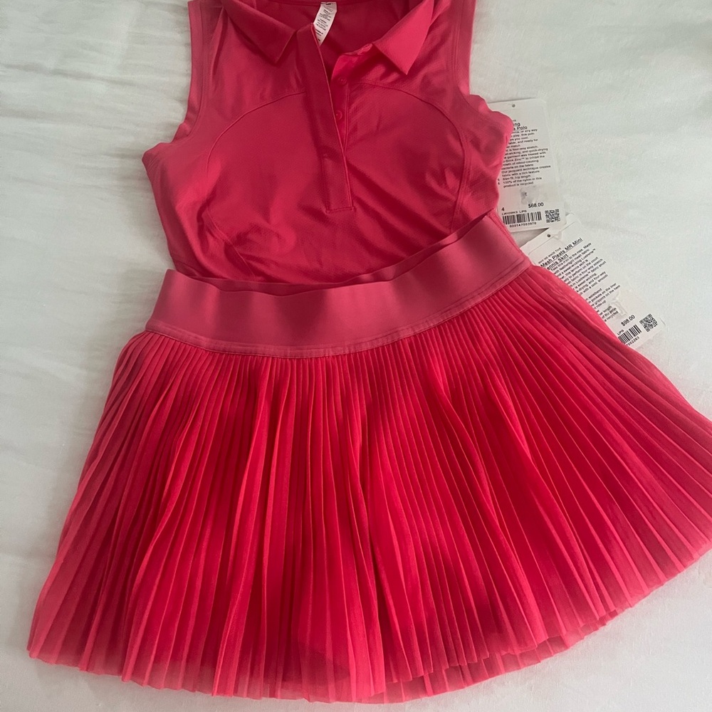 Lululemon Athletica Pink Polo Shirt and skirt
